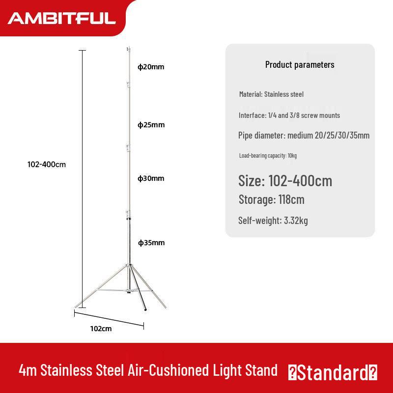 2m/2.8m Portable Photography Tripod Stand for Lights and Phone Live Broadcast