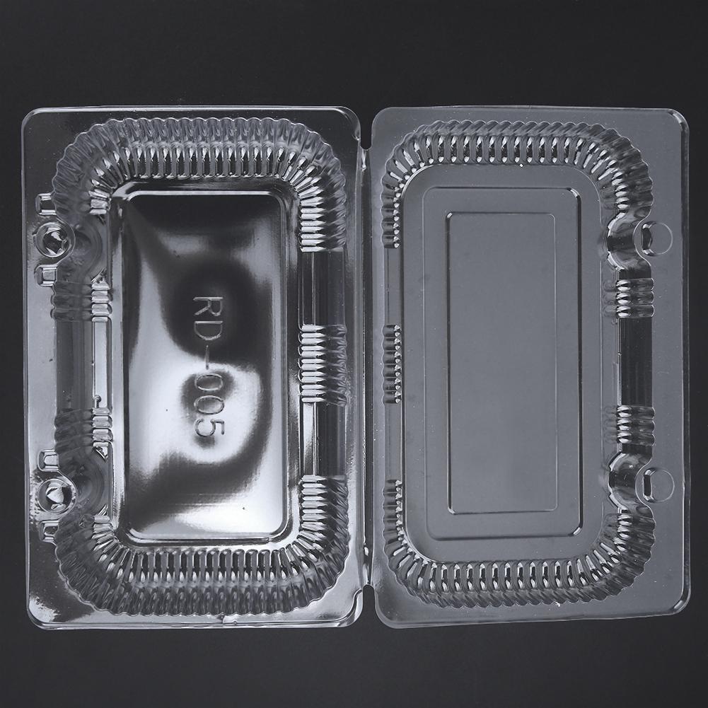 25 PCS Disposable Plastic Hinged Loaf Container Food Fruit Storage Box 18.5 X 12.5 X 7cm