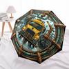 Industrial Water Treatment Truck Pattern Umbrella, Portable and Foldable Design, 8 Ribs, a Casual Accessory for Friend's Birthday Gifts.