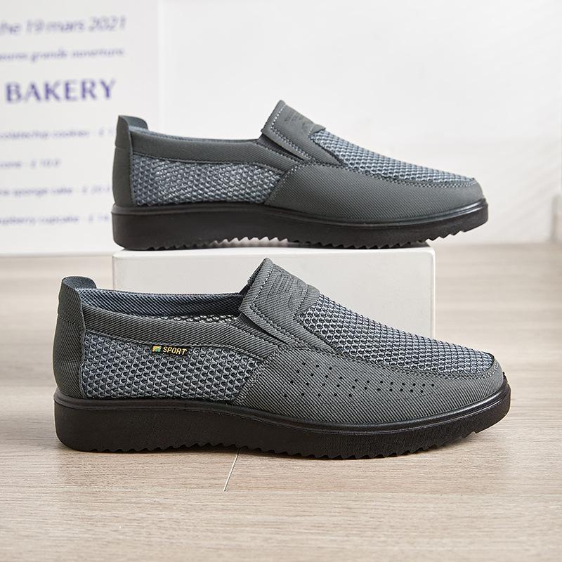 Men's Breathable Mesh Slip-On Shoes, Spring-Summer, Casual Plus Size
