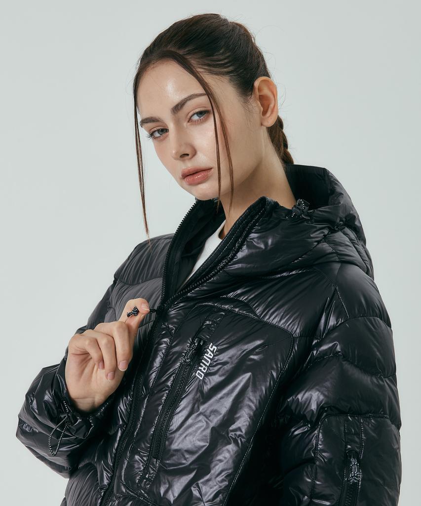 Sanro [Unisex] Light Down Padded Jacket - Glossy Black