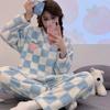 Cartoon Sweet Pajamas Women's Autumn and Winter Coral Fleece Thick Loose Large Size Suit