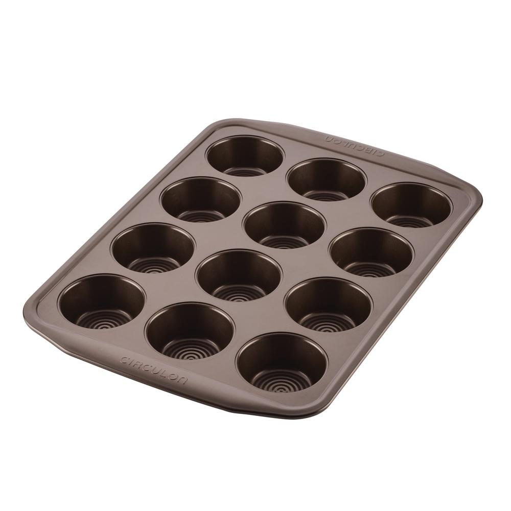 Nonstick Muffin Pan 12-Cup Bakeware Heavy Gauge Steel Durable Nonstick Surface Easy Release Wide Handles Oven Safe 450F