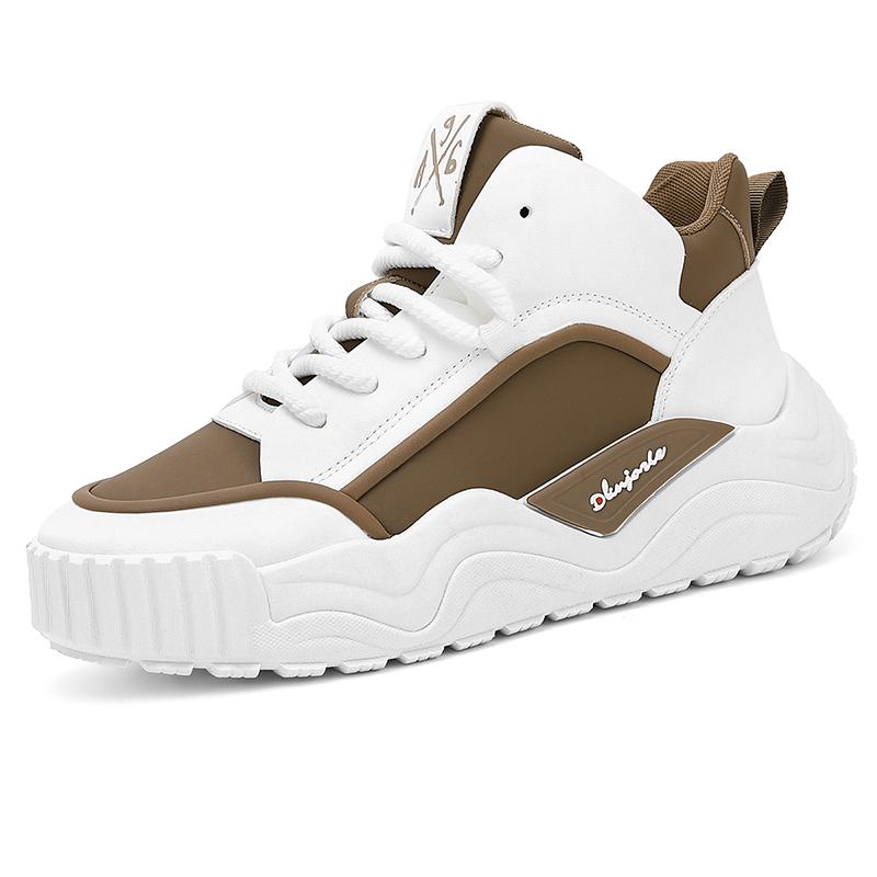 

Мужская спортивная обувь класса люкс с толстой подошвой, дизайнерская кожаная походная обувь, мужская повседневная обувь, нескользящая спортивная обувь для бега и тренировок 39 хаки