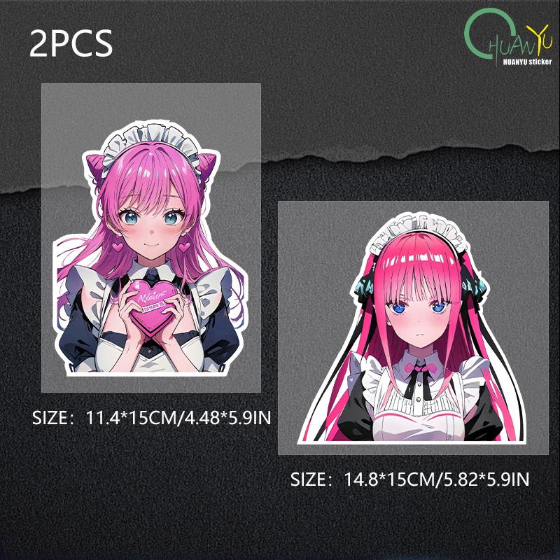 Cute Girl Anime Car Sticker Car Sticker Motorcycle Bumper Car Window Reflective Waterproof Sticker Car Sticker