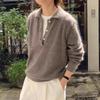 Women's Pure Wool Half-Open Collar Sweater - Autumn/Winter Knitwear, Loose Fit, Casual Style