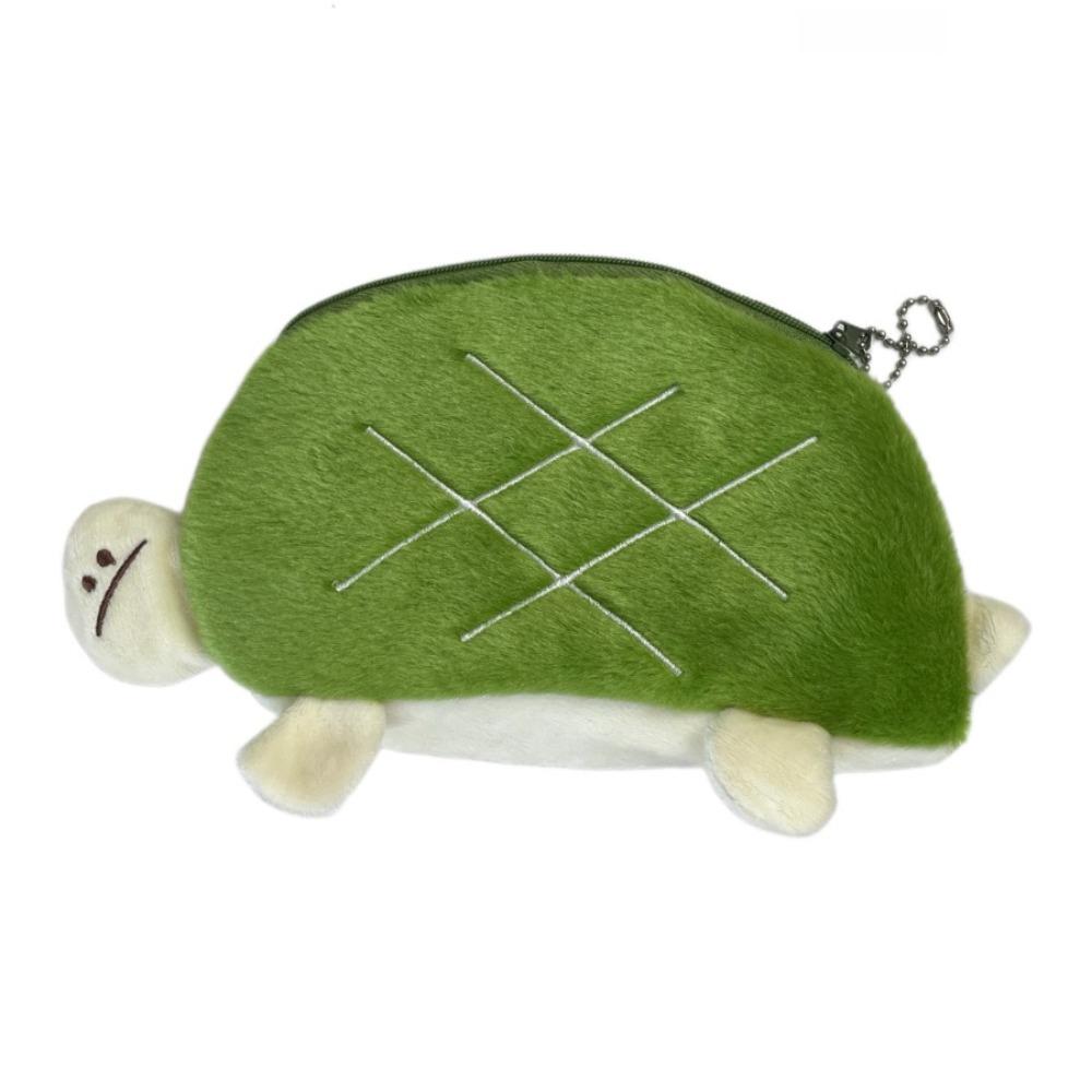 Large Capacity Plush Pencil Bag Cartoon Stationery Storage Bag Turtle Pencil Pouch Desk