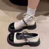 Dicker Absatz dicke Sohle vielseitige Studenten Mary Janes Einzelschuhe Damen neu Sommer schwarz mit Rock französische kleine Lederschuhe