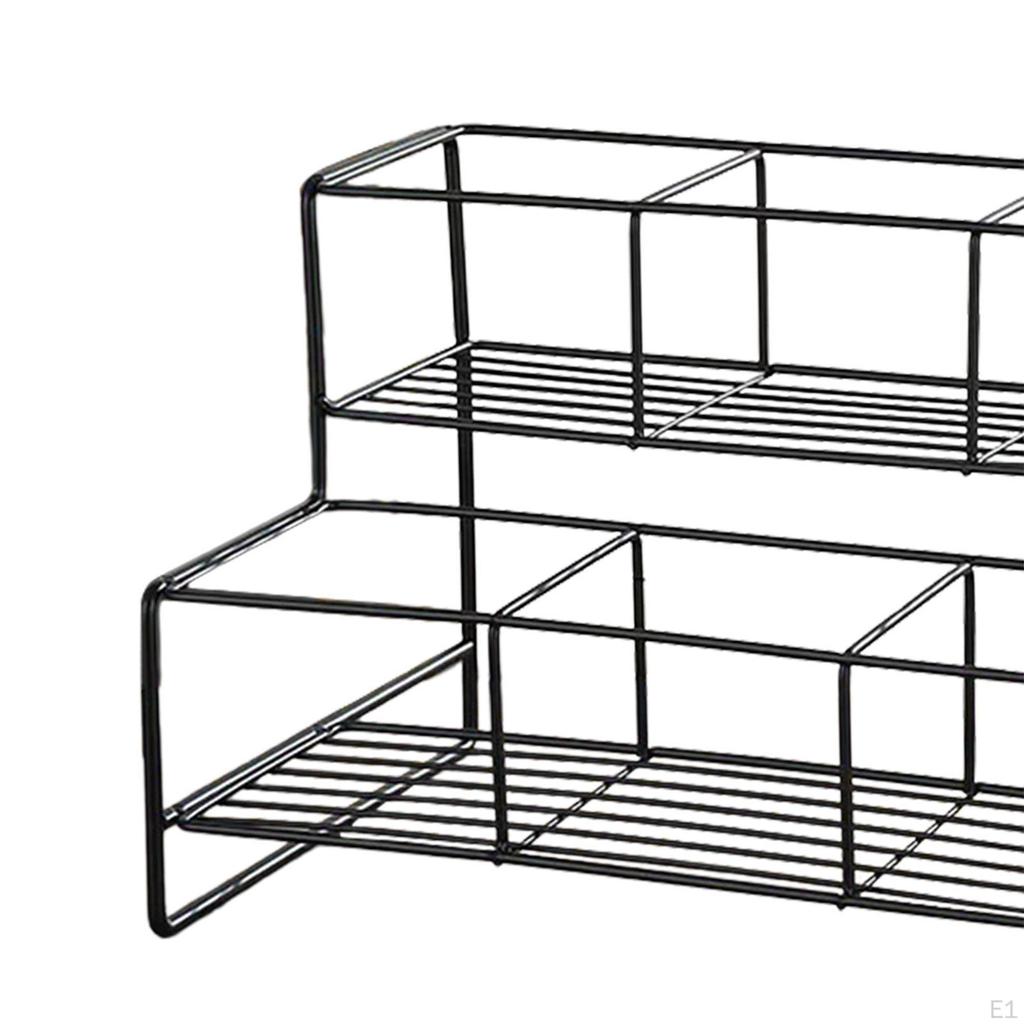 Coffee Syrup Rack Kitchen Countertop Organizer Bar Accessories Black Shelf for