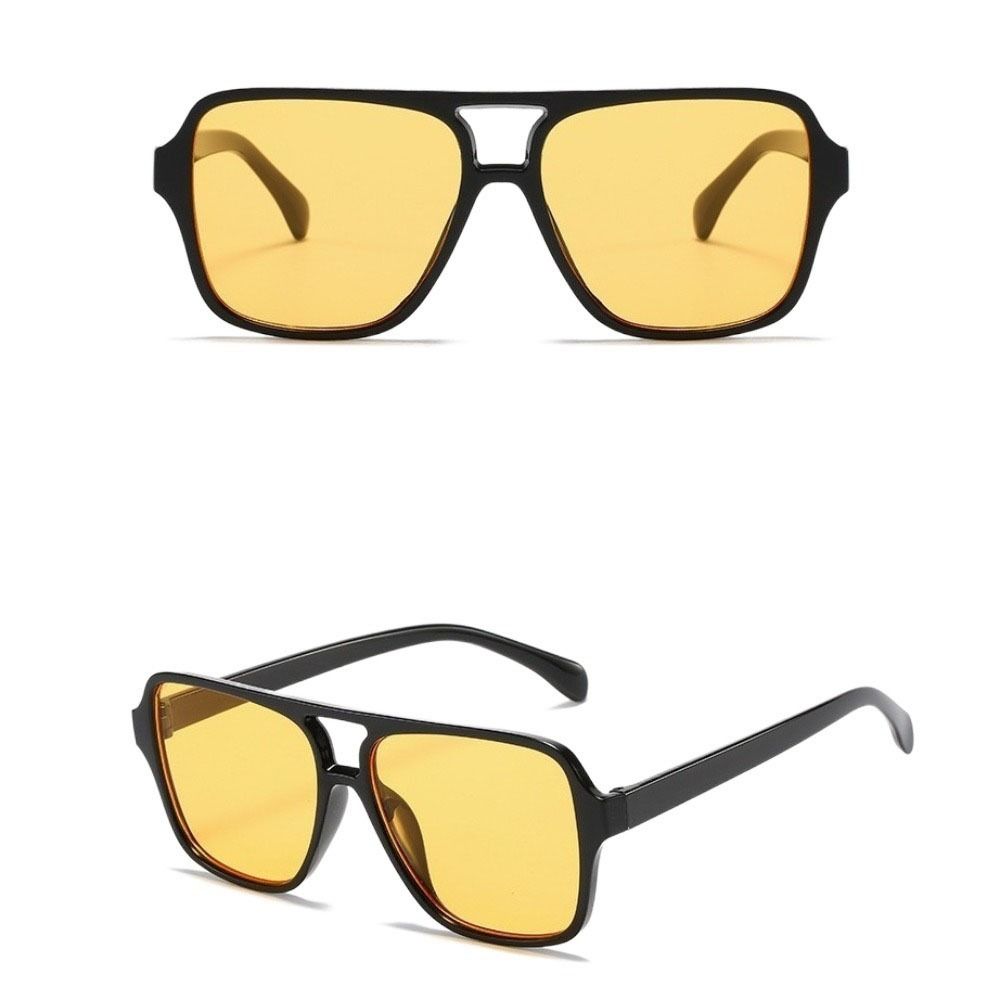 Double Beam Square Sunglasses UV400 Retro Eyewear Fashion Pilot Sun Glasses  Outdoor