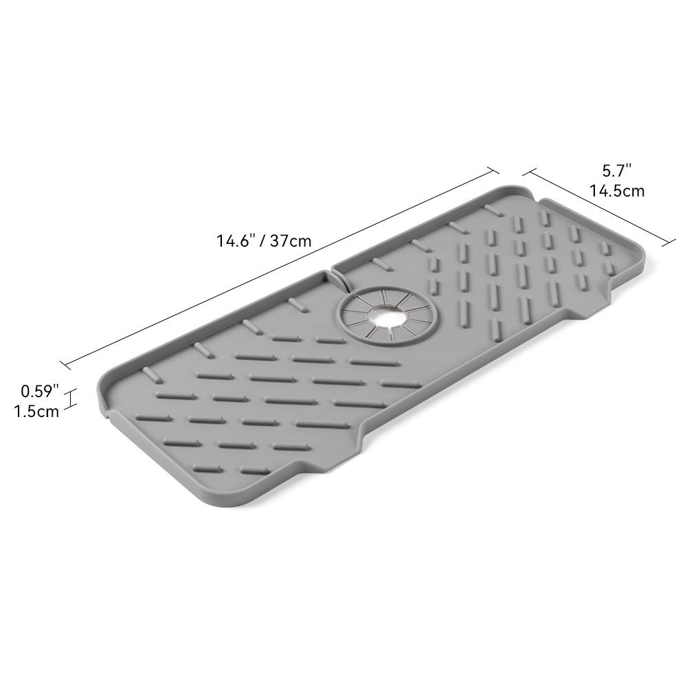 Silicone Faucet Splash Guard & Draining Mat for Kitchen/Bathroom Counters