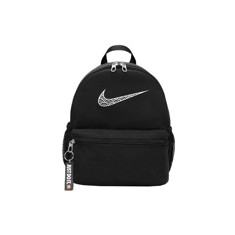Nike Printed Logo Outdoor Casual Sports Fabric Backpack Women Backpack Black DQ3411-010 Black