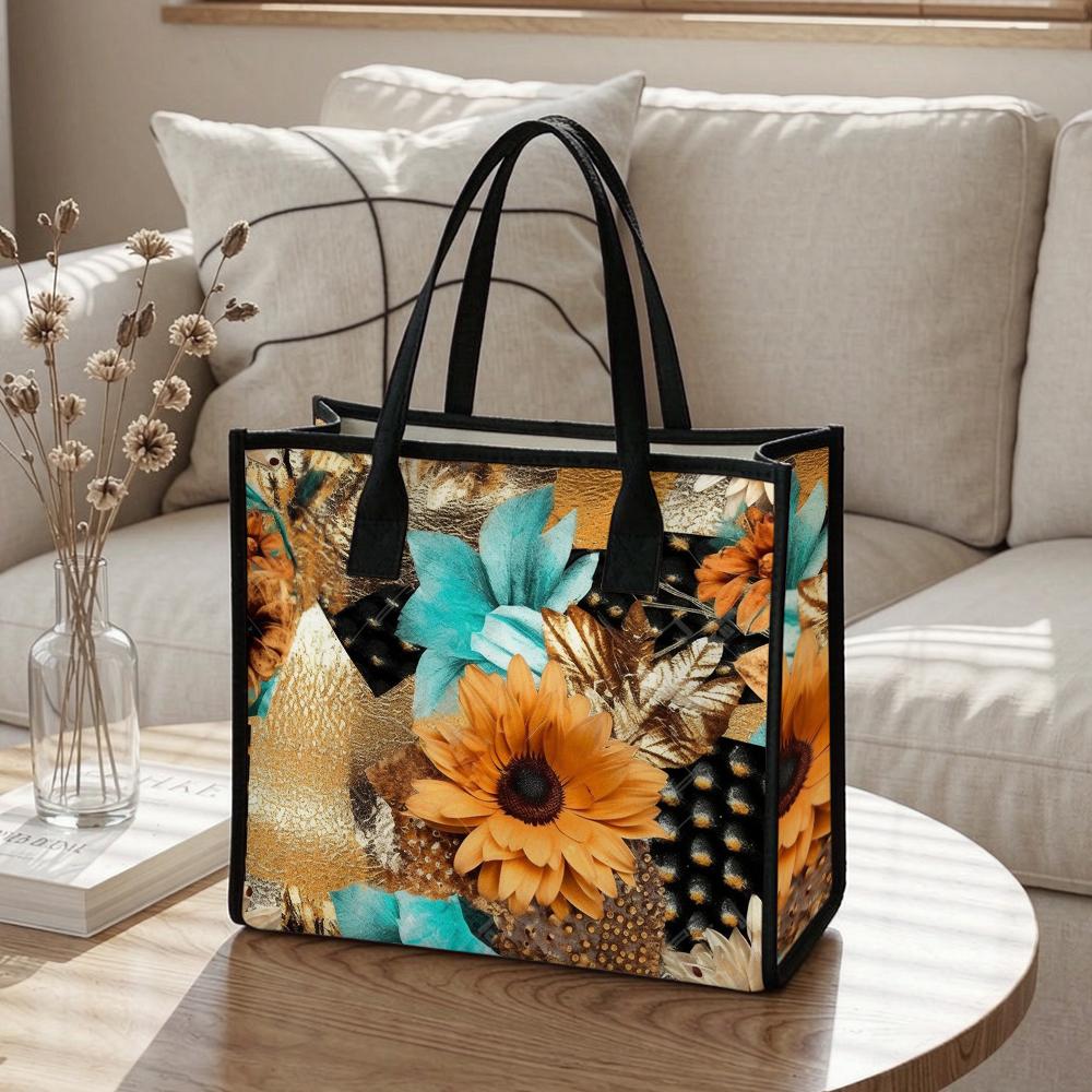 Floral Print Tote Bag Stylish Daily Use Handbag for Women