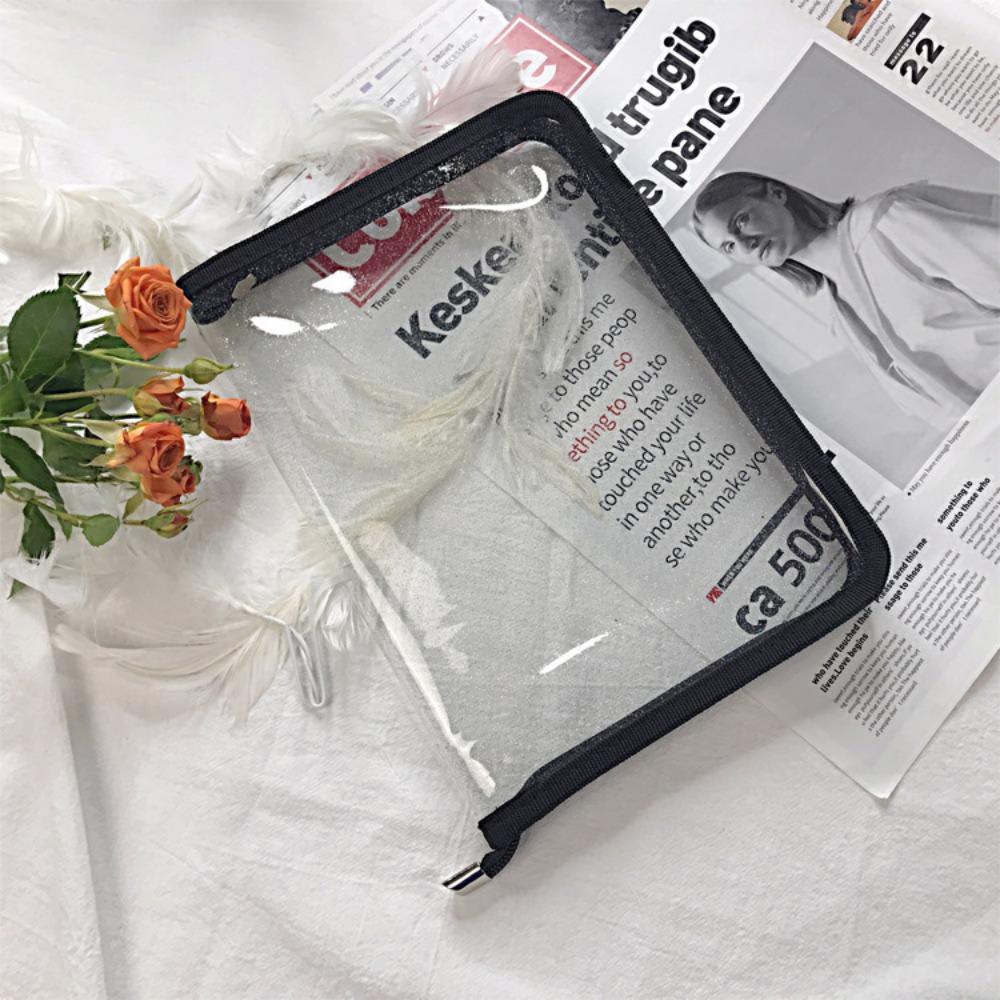 PVC Zip Pocket Bag A5 School Stationery Ins Folder Organizer