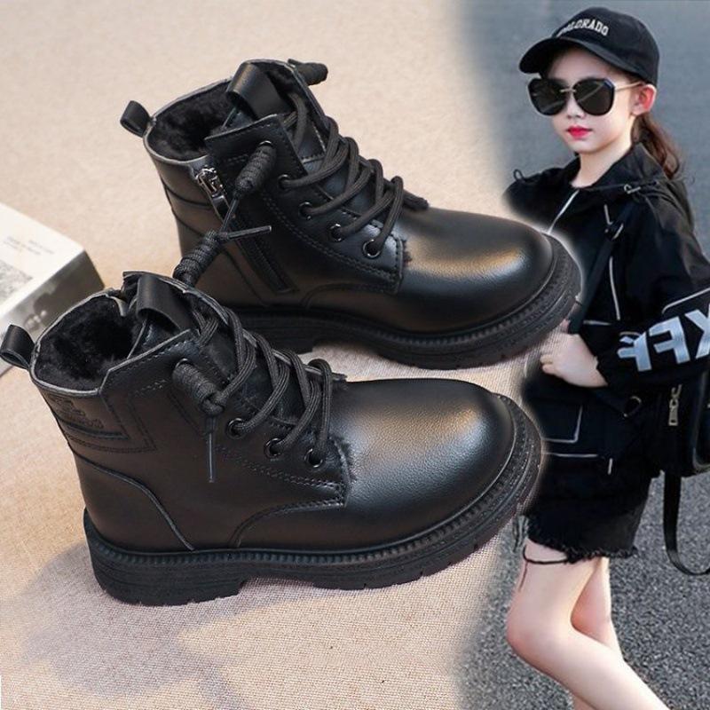 Child Korean Popular Simple Daily Snowboot Western Stylesoft Soled Studentshoe Suitable Girlswinter Versatile Short Boot