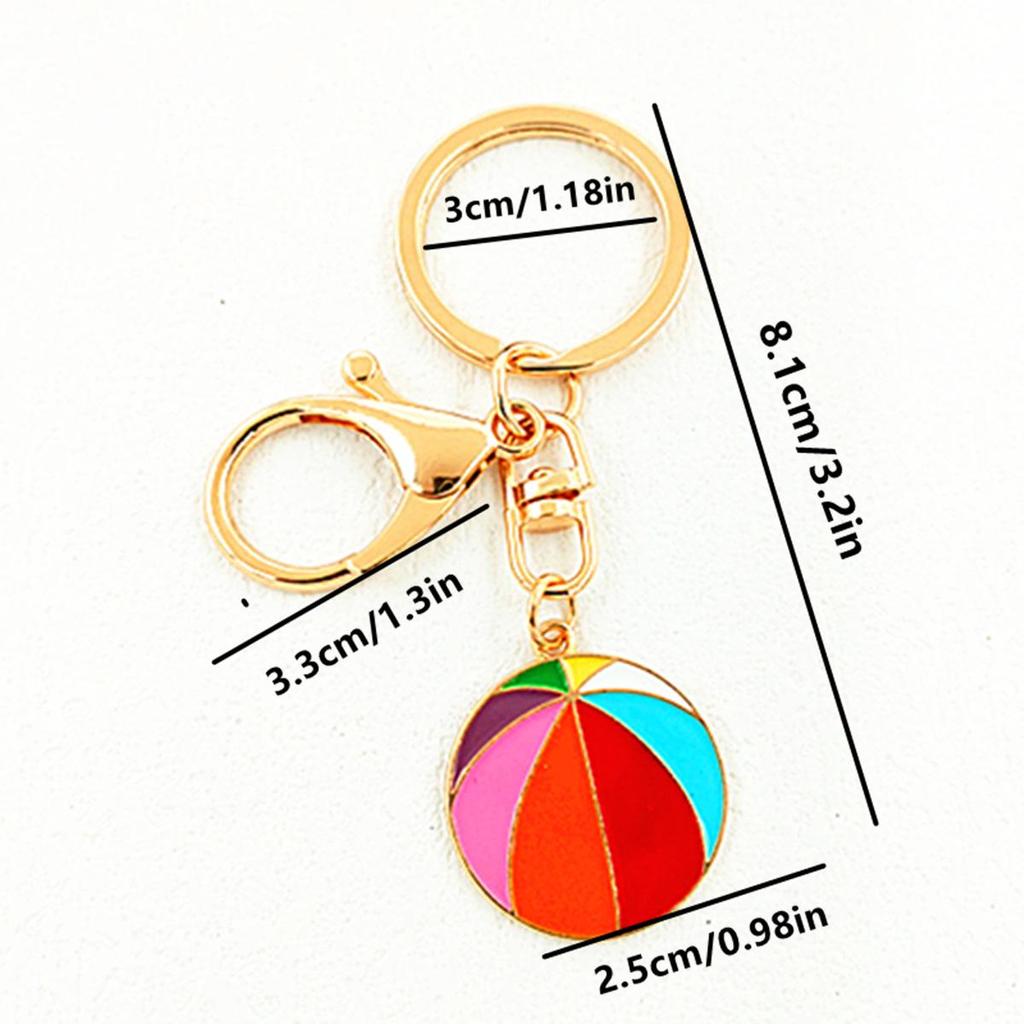 Korean Alloy Basketball Pendant Keychain with Lobster Clasp - Gold Sports Gift for Dad