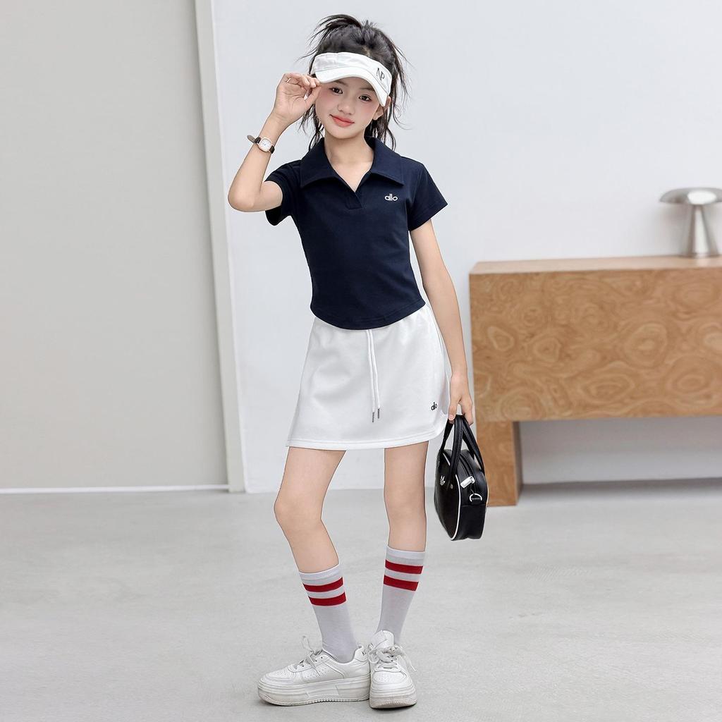 Girls' Stylish Summer Skirt & Pants Set - Two-Piece for Middle & Big Kids 2026