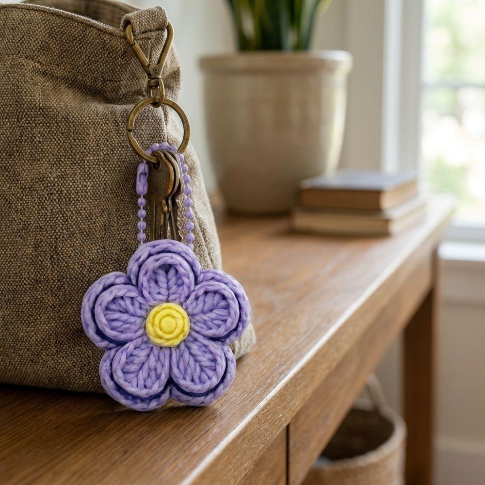 3D Print Knit Texture Fidget Keychain Clicker Mechanism Flower Clicker Pendant for Kids Adults