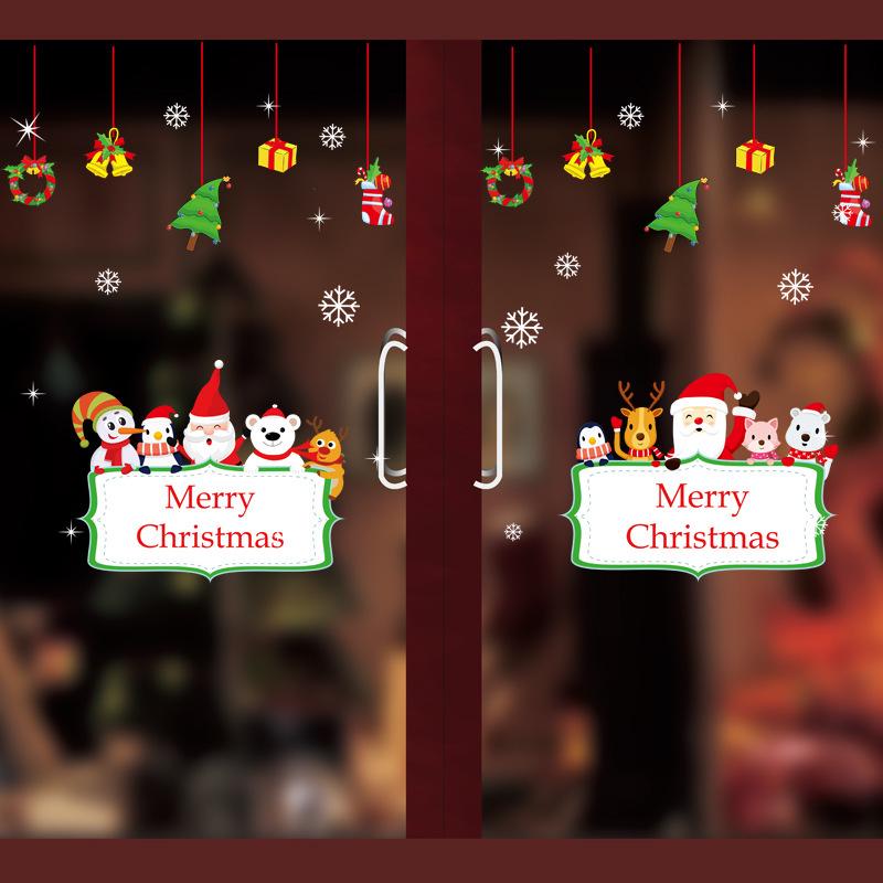 Autocolante Festive de Sărbători: Decor Static pentru Uși și Ferestre de Sticlă pentru Crăciun și Anul Nou
