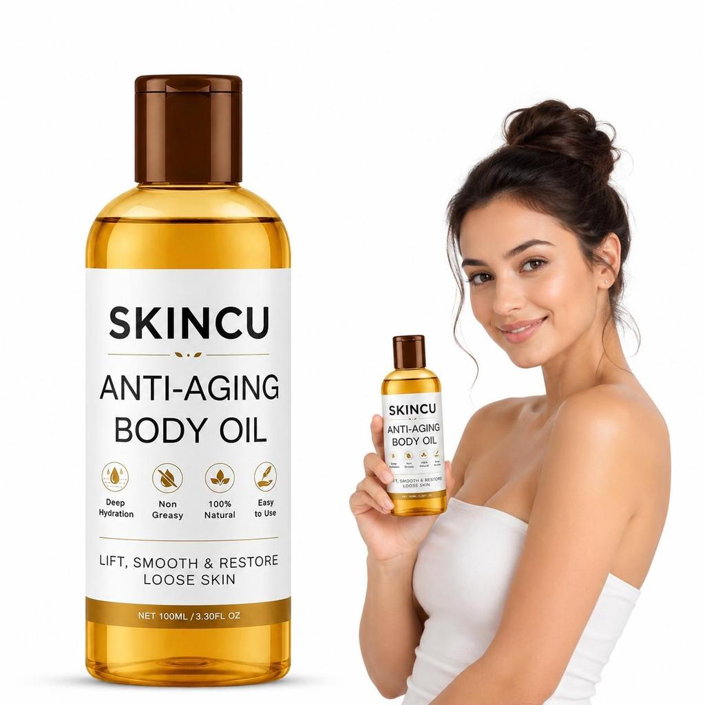 New Skincu Anti-Aging Body Oil 100ml Lightweight, Non-Greasy Moisturizer for Deep Hydration Fast-Absorbing Body Glow Oil