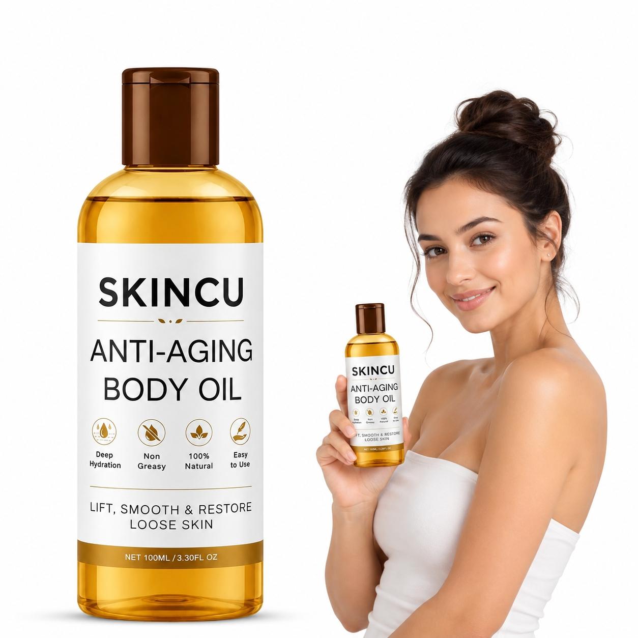 Новое антивозрастное масло для тела Skincu 100 мл Легкое, нежирное увлажняющее средство для глубокого увлажнения Быстро впитывающееся масло для сияния кожи тела 100ml