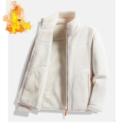 Jaqueta de Lã Casal para Mulheres, Blusa de Lã para Outono e Inverno, Uso Dupla Face, Moletom Grosso de Lã Coral, Cardigã para Homens