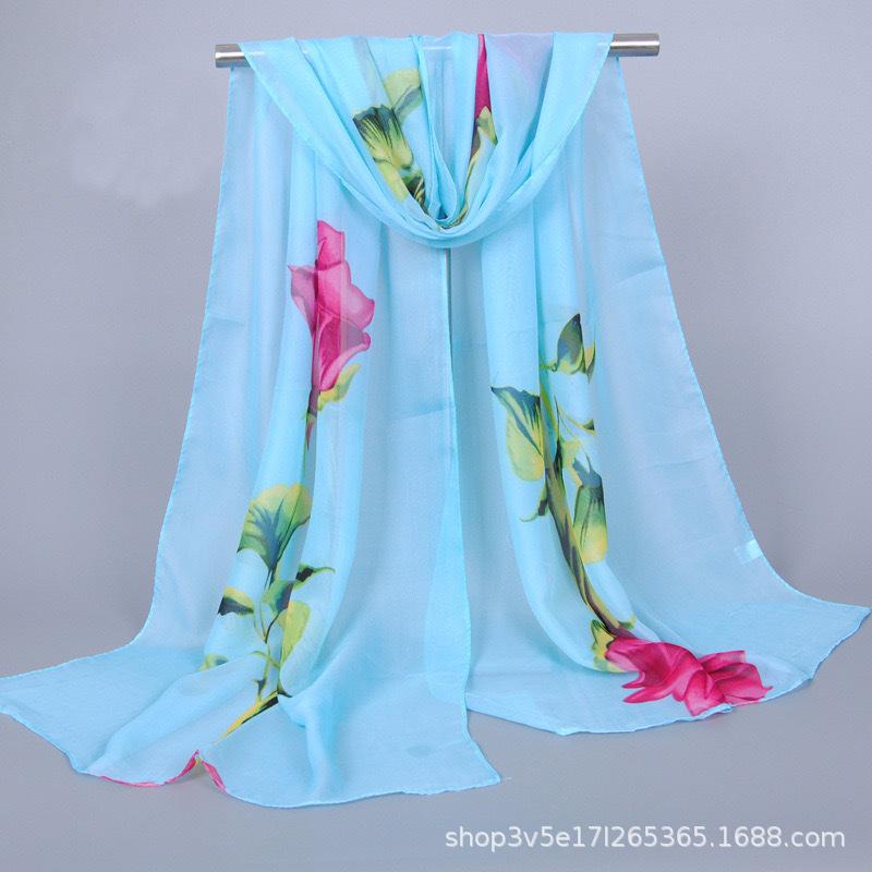 Women's Silk Scarf Sky Blue
