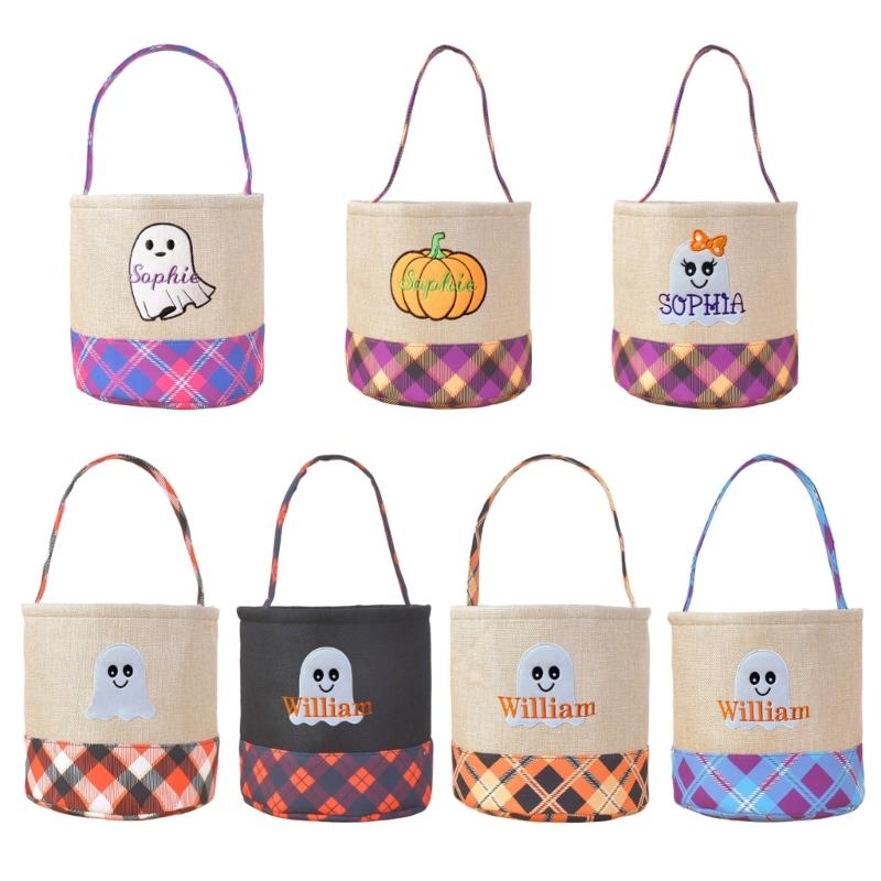 Fabric Trick or Treating Bucket Bag Friendly Halloween Party Accessory For Children Candy Collection