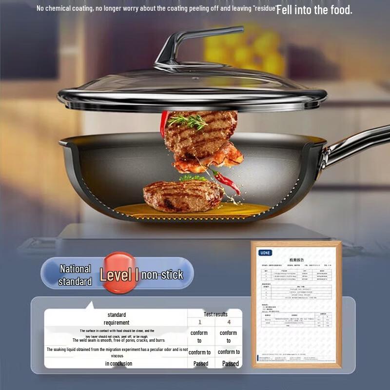 San Tou Ying Coating-Free Titanium Non-stick Wok & Frying Pan