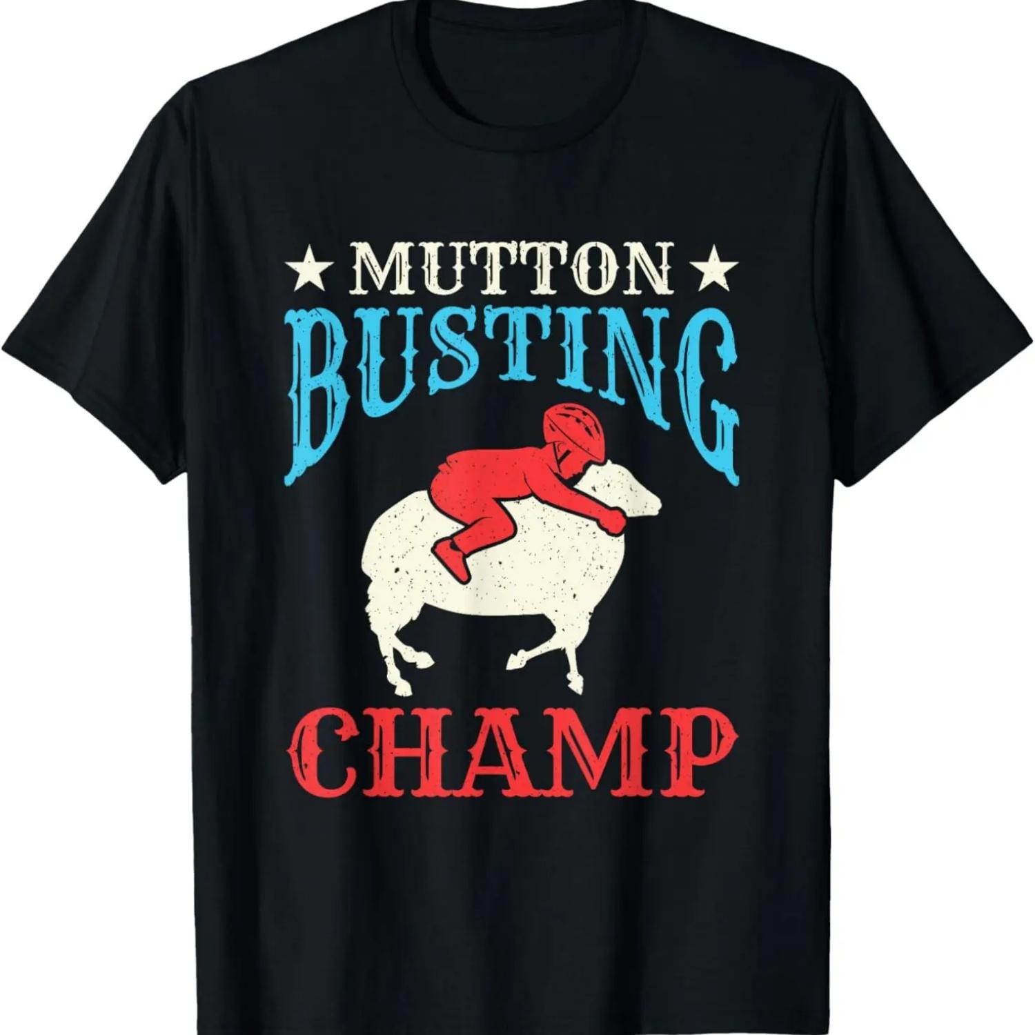

Mutton Busting Champ Sheep Riding Event Rodeo Kids Boy Girl T-Shirt XXXXXL чорний