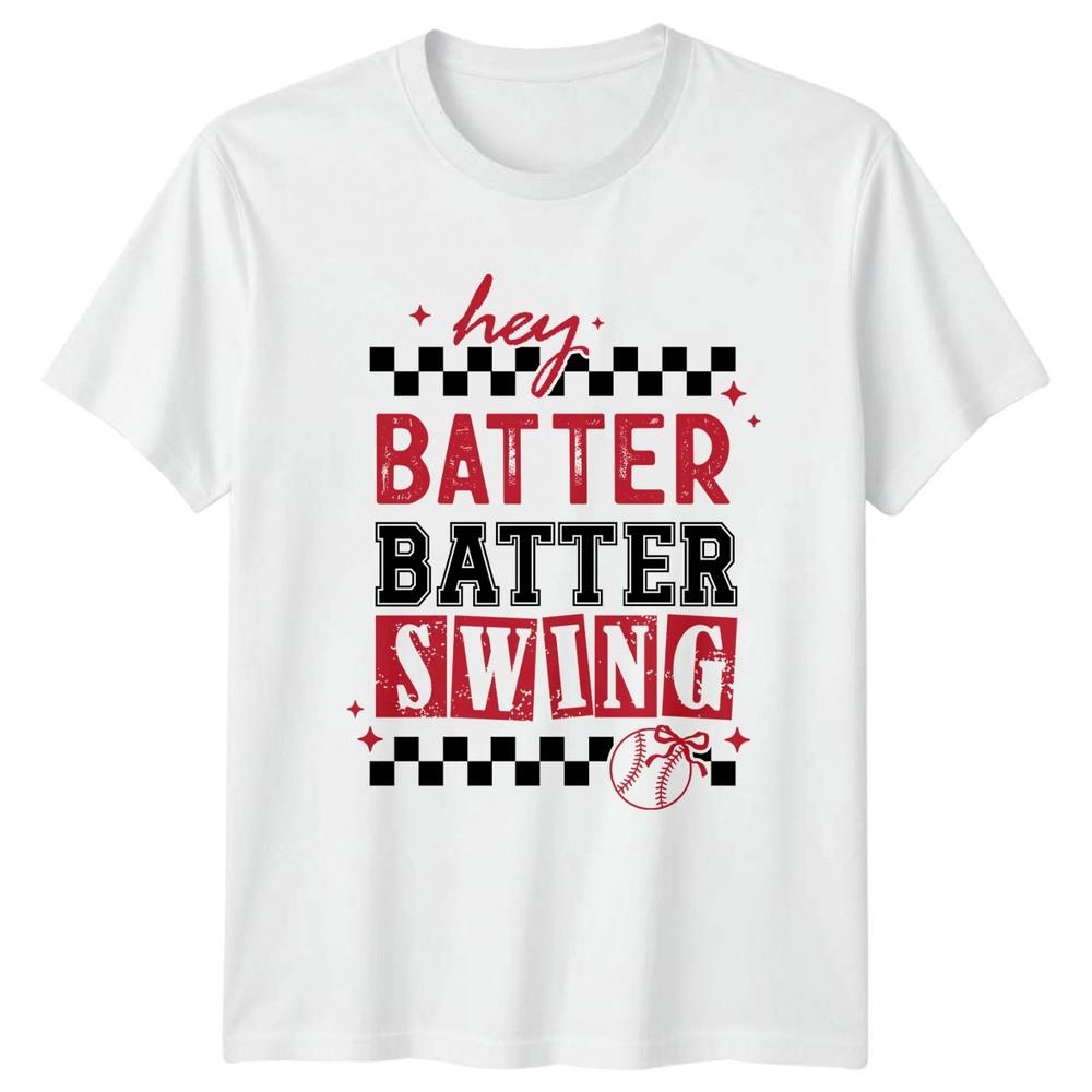 Hey Batter Batter Swing TShirt Sports Fan Baseball Birthday Gift For Him S