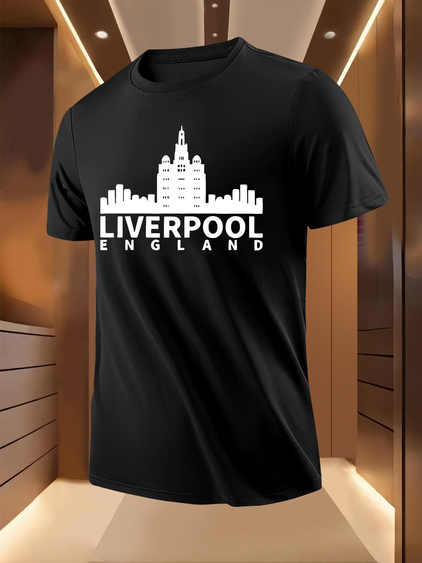 Liverpool England Cityscape Graphic Tshirt - Breathable L... M