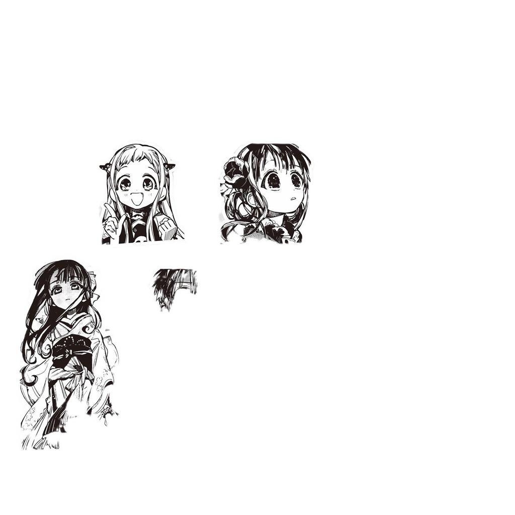 Jibaku Shonen Hanako-kun Anime Stickers & Merch: Yashiro Nene Diary, Notebook, Phone Case - Black & White Collage