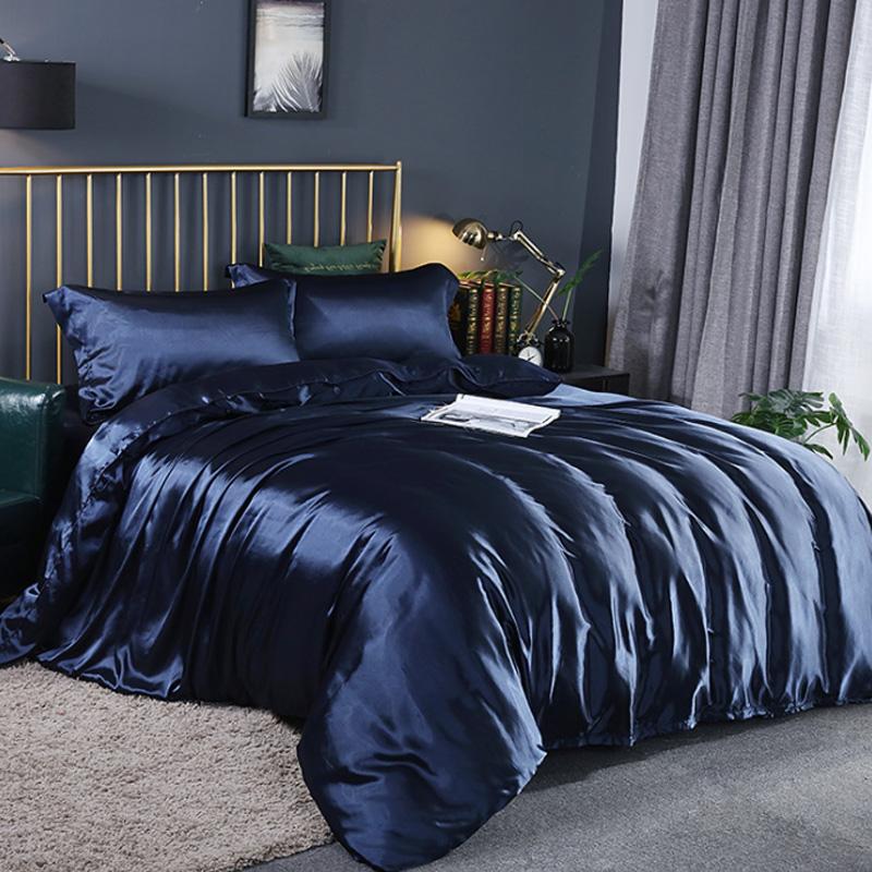 Bedding Duvet Cover Set Soft Silky Textured Comforter Cover with Corner Ties and Zipper Closure, Envelop Pillowcase
