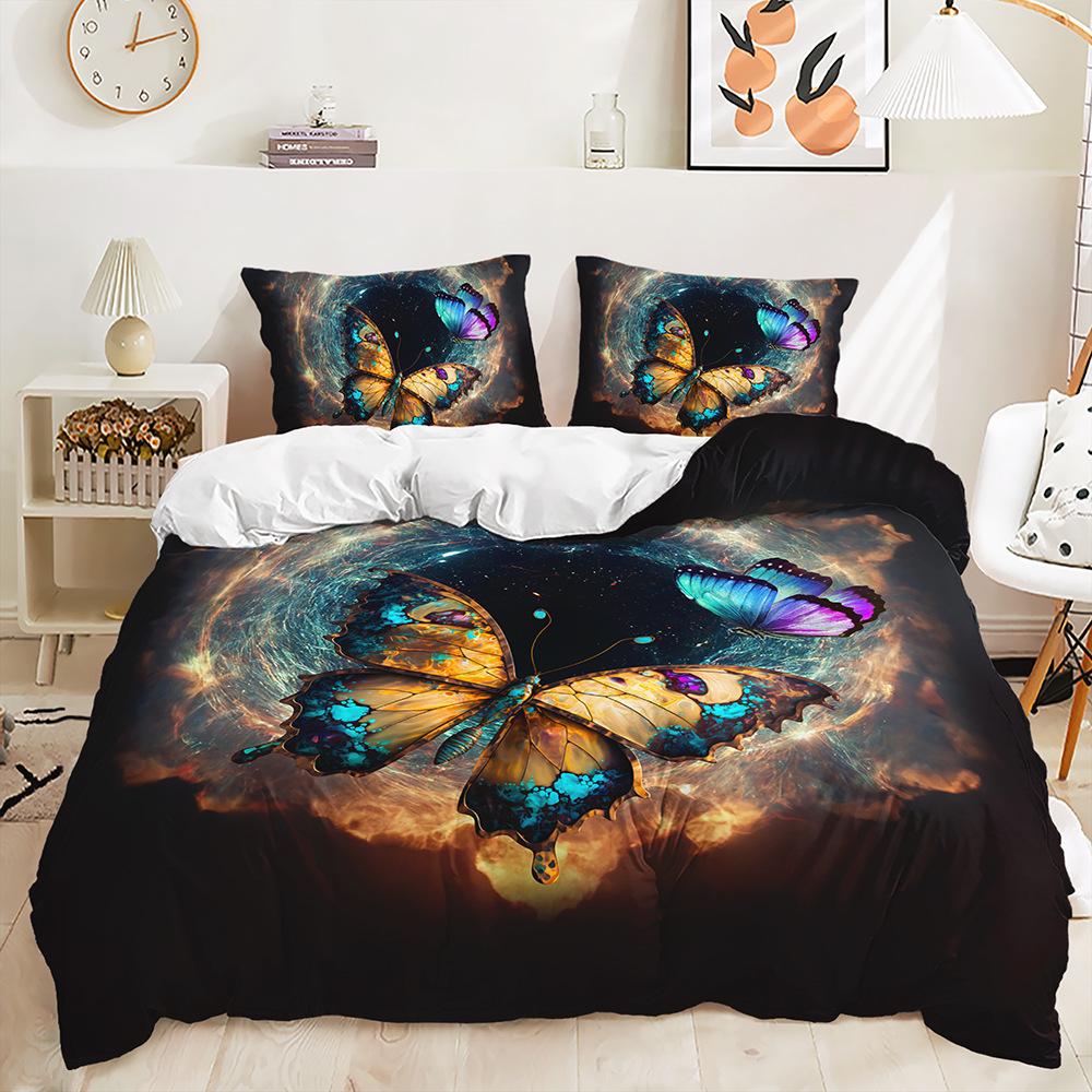 Three-Piece Quilt Cover Gothic Butterfly Kit Bedding Digital Printing Two-Piece Set