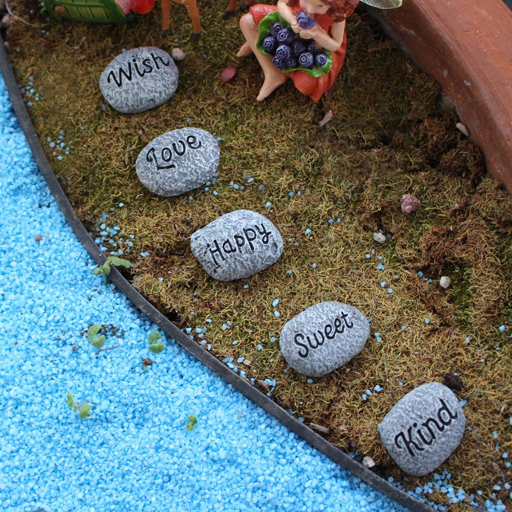 Sugar House Miniature Fairy Garden Accessories – Garden Décor Accessories Home for Fairies (Fairy Saying Stepping Stones)
