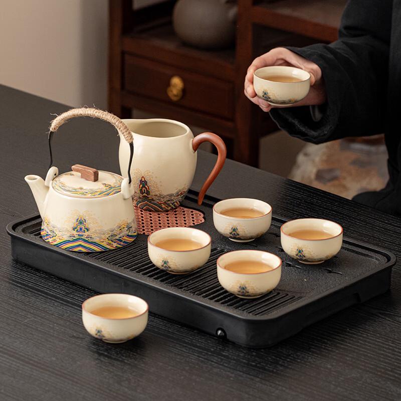 Cha Xun Ru Kiln Kung Fu Tea Set - Sea Wave Jiang Ya Design