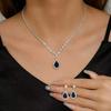 Svatební set náhrdelníku a náušnic ve stylu korejského slzičkového designu s třpytivými diamanty