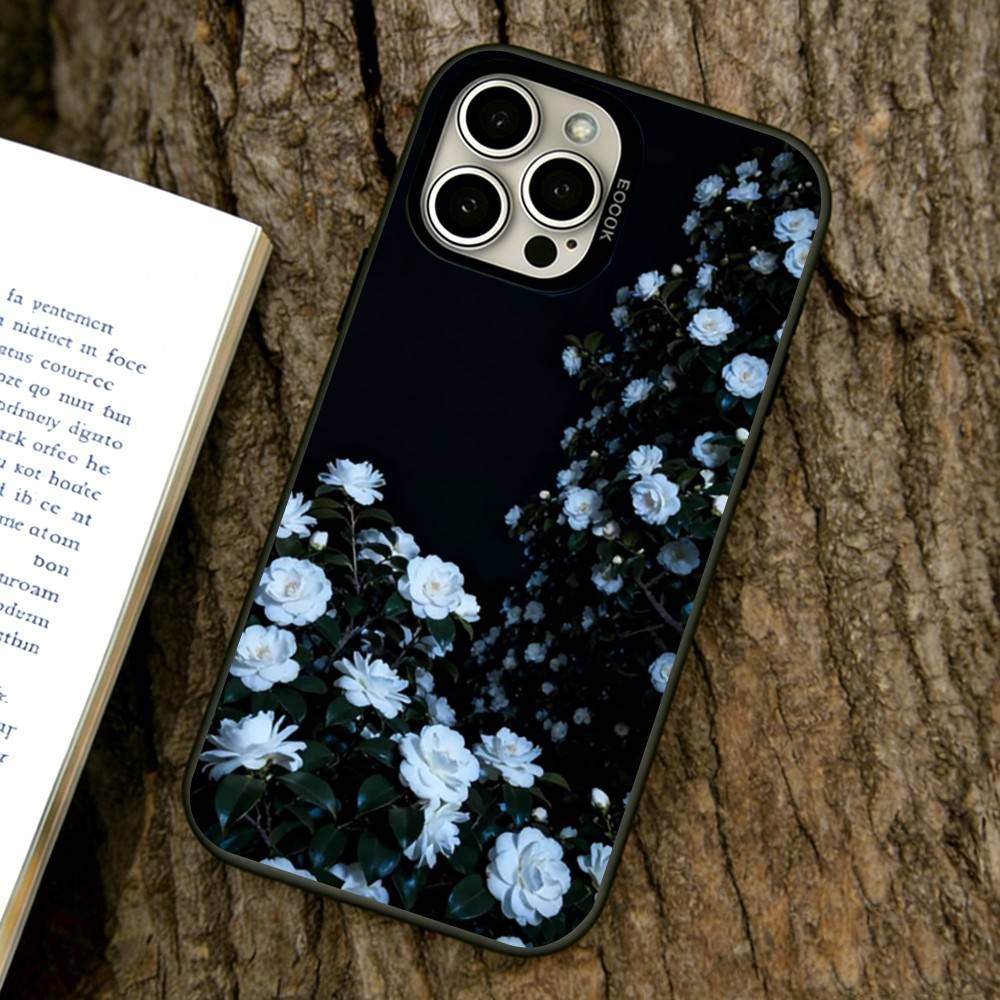 Flower branch Phone Case For iPhone 17,16,15,14,13,12,11 Plus,Pro Max,XS,Colorful Silver Phone case Funda Cover