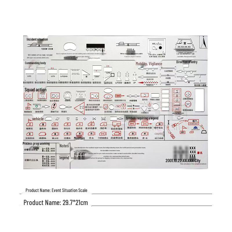 Zheye Tactical Plotting and Drafting Templates