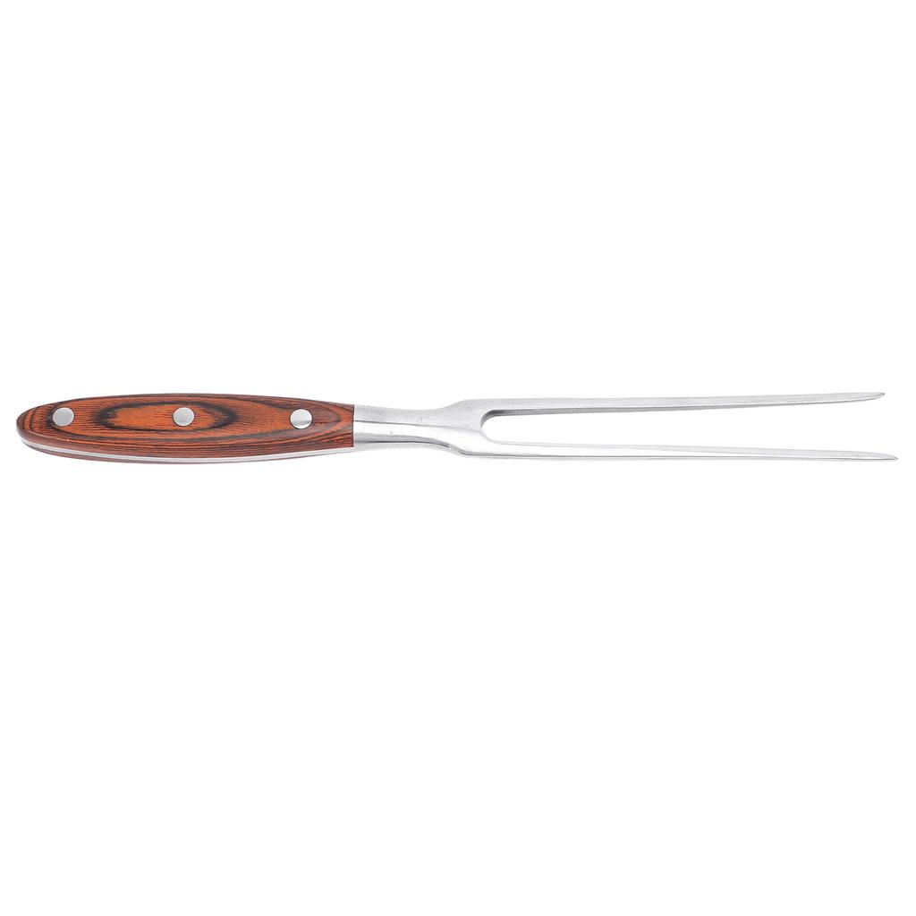 Meat Fork Stainless Steel Carving Fork with Wooden Handle for Kitchen Barbecue Serving Cooking