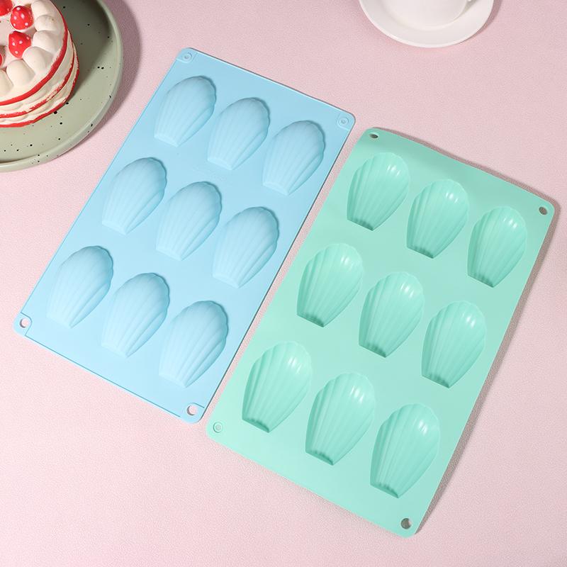 Moule à Gâteau Madeleine en Silicone 9 Cavités Coquille Biscuit Gâteau Savon Fait Main Plateau Moule en Silicone Anti-adhésif