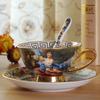 Teacup Saucer Set With Spoon Morning Tea Cup With Handle For Adults