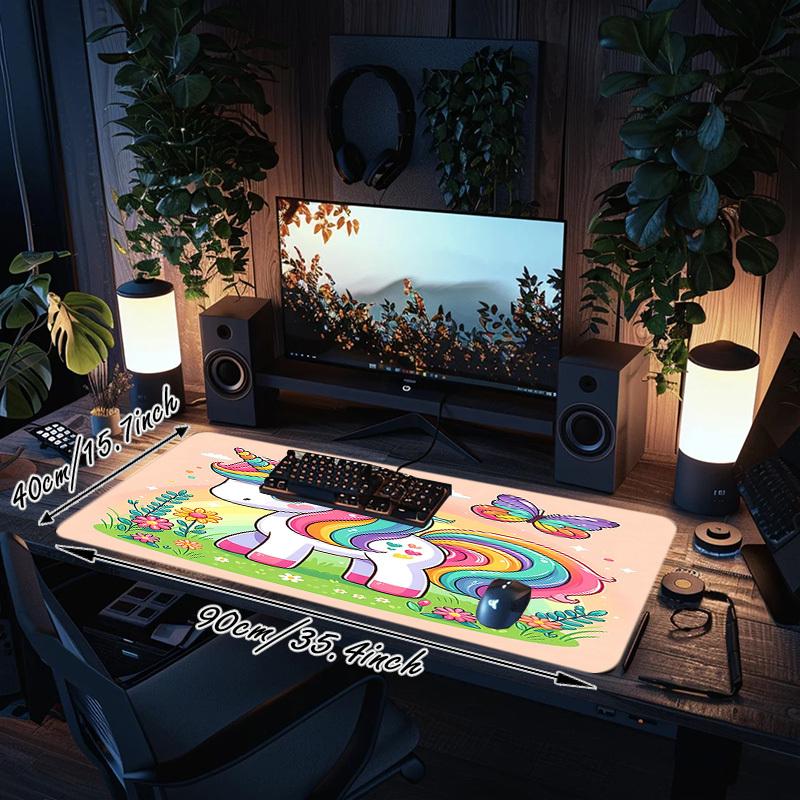 1PC unicorn butterfly Oversized Mouse Pad - Non-Slip Rubber Base Perfect for Office School Esports Home Decor Desk Mat 315A