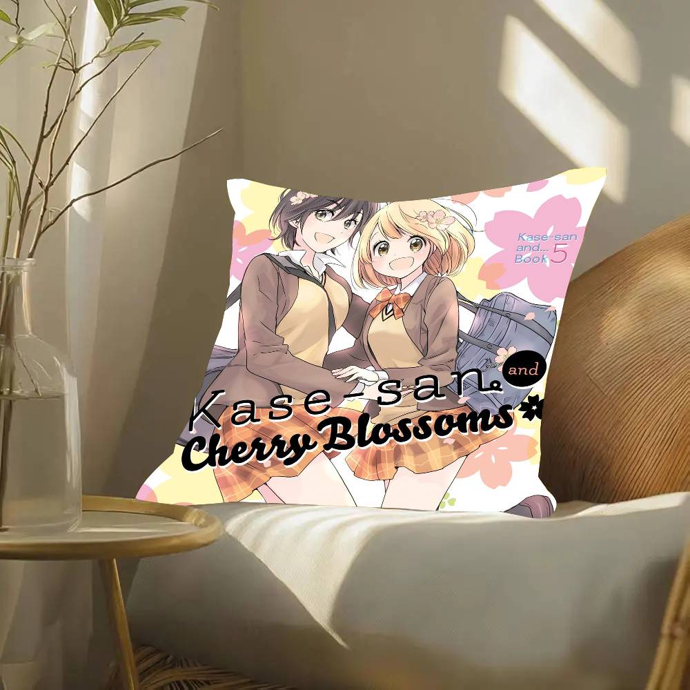 Kase-san And Morning G-Glories Anime Pillow Case Fashion Square Pillowcase Bedroom Sofa Room Ins Decoration Leisure