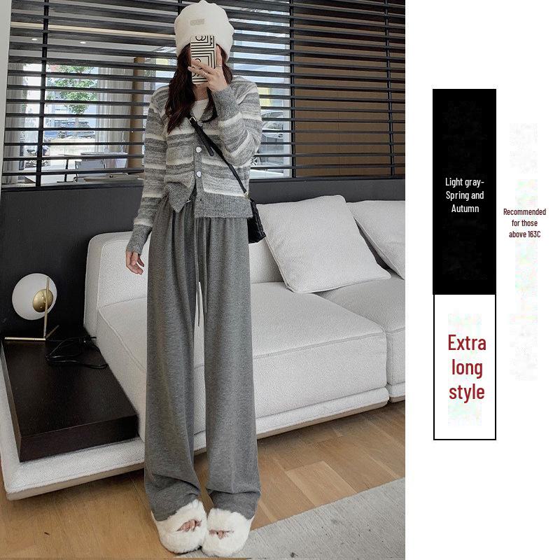 

Женские широкие брюки из бархата с высокой талией и драпировкой 2025 года на весну, осень и зиму L