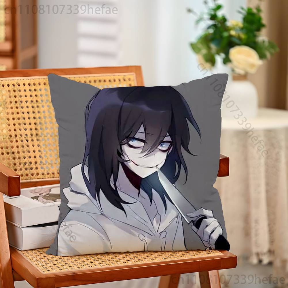Creepy Urban Killer Jeff Pillow Case Plush Pillow Cases Home Decoration Pillow Cover for Sofa Bed Chair Living Room