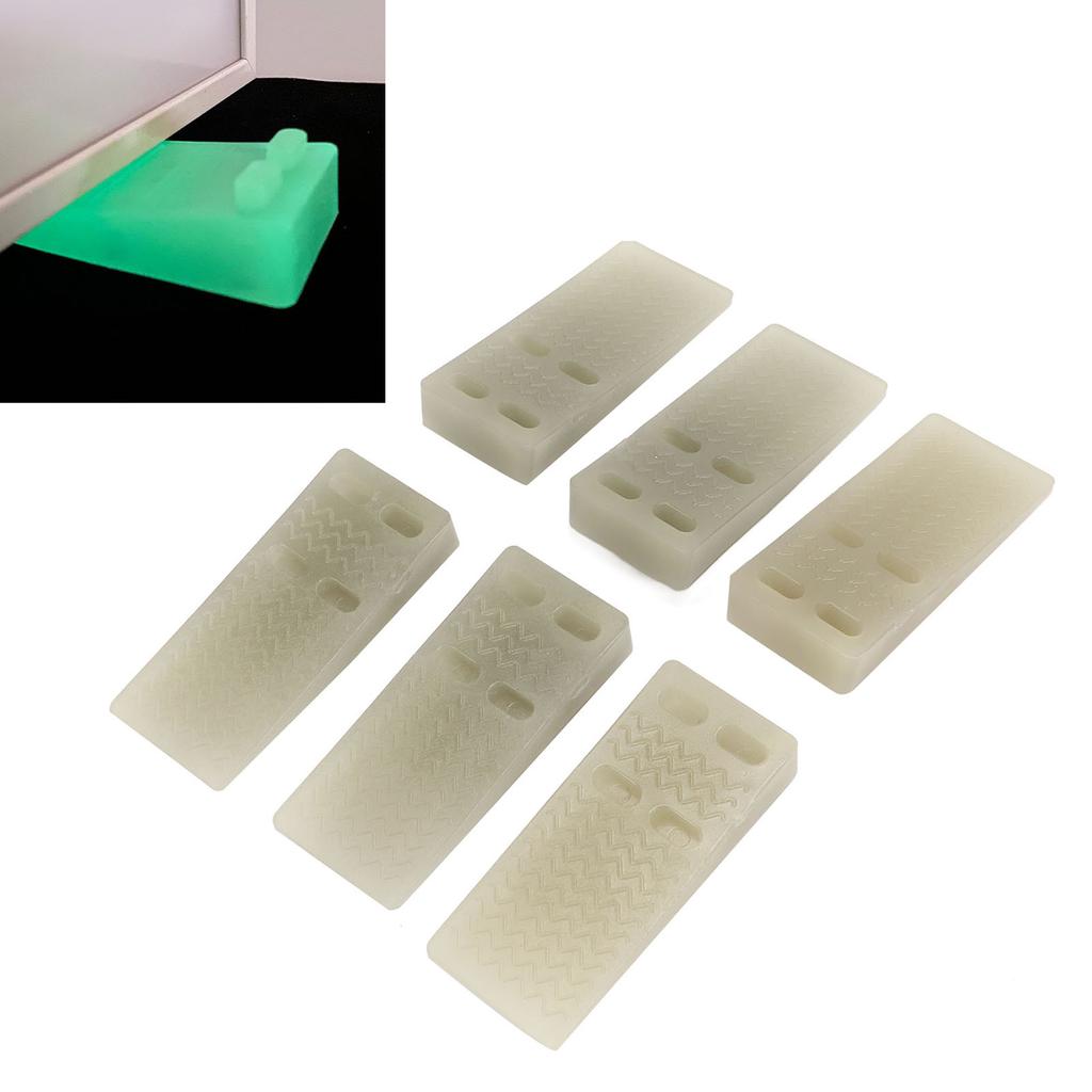 6Pcs Tür Stopper Gummi Keil Stoppt Winddicht Crashproof Fluoreszierend für Teppich Boden Schule Offi