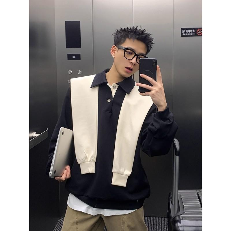 Korean Style Loose Two-Piece Detachable Space Cotton Hoodie Unisex Casual Sweatshirt Daily Wear