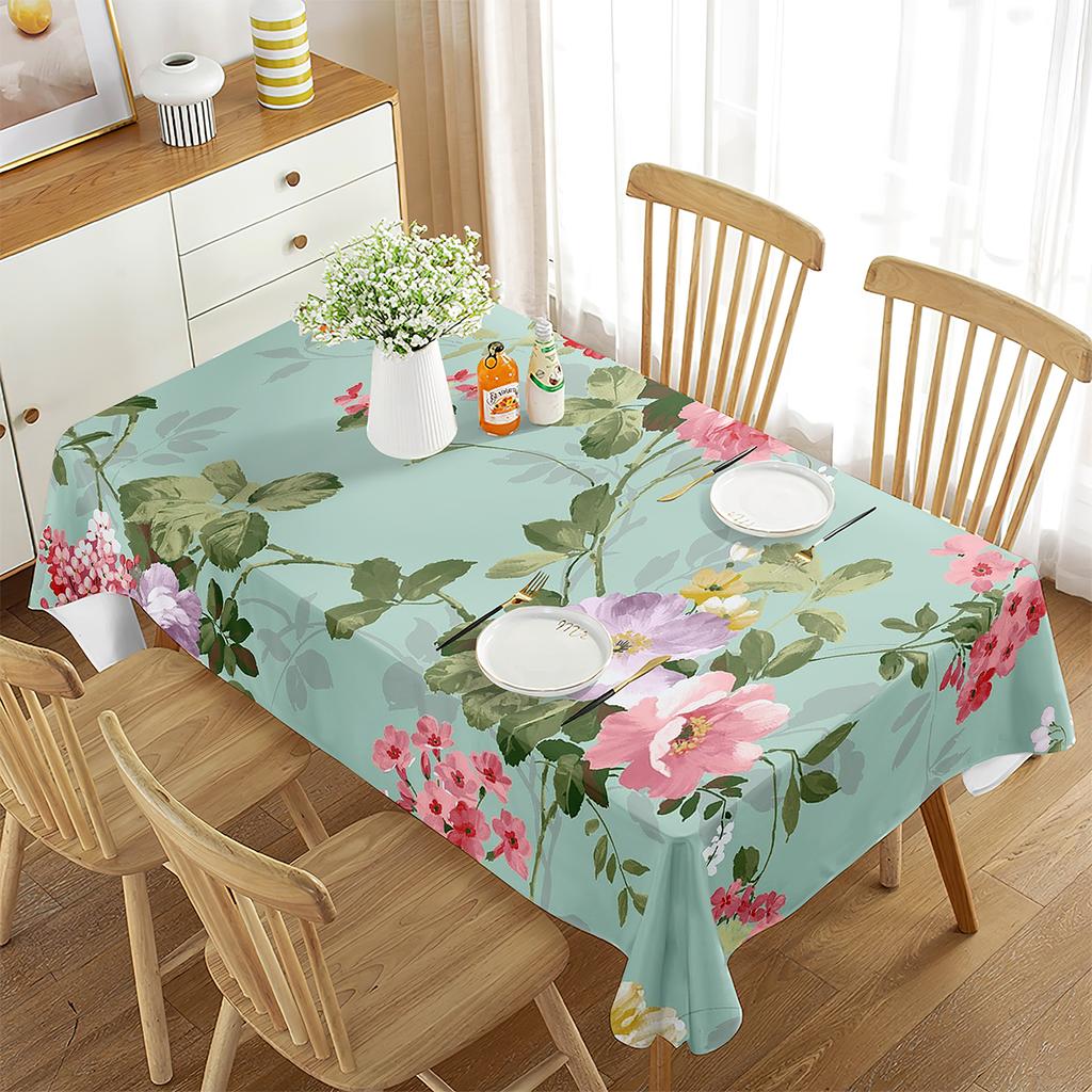 Blumen-Tischdecke Schöne Blumen Rechteckige Tischabdeckung Esszimmer Bankett Küche Outdoor Picknick Hochzeitsdekoration